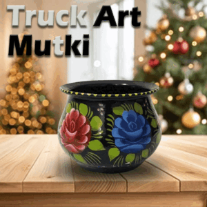 Truck Art Mutki – Hand-Painted Decorative Pot (10cm) | Traditional Pakistani Art for Home Décor & Gifts