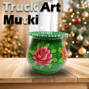 Truck Art Mutki – Hand-Painted Decorative Pot (10cm) | Traditional Pakistani Art for Home Décor & Gifts