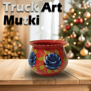 Truck Art Mutki – Hand-Painted Decorative Pot (10cm) | Traditional Pakistani Art for Home Décor & Gifts