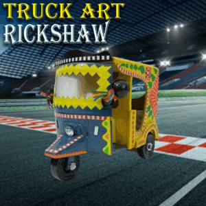 Truck Art Rickshaw (W-10cm:H-9cm)