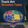 Truck Art Wooden Table (D-45.72 cm | H:53.34 cm) - Image 2