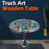 Truck Art Wooden Table (D-45.72 cm | H:53.34 cm) - Image 2