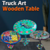 Truck Art Wooden Table (D-45.72 cm | H:53.34 cm) - Image 4