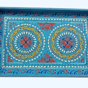 Bundi Work Tray/Pakistani Hand Painted Tray/Homedeccor (Size: L: 45cm, W: 30cm)