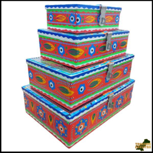 Chamakpatti Box Set (4-Pcs) – Handcrafted Traditional Storage with Vibrant Designs