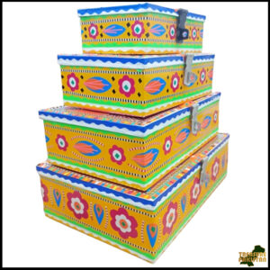 Chamakpatti Box Set (4-Pcs) – Handcrafted Traditional Storage with Vibrant Designs