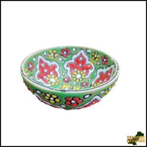 Handcrafted Blue Pottery Bowl with Vibrant Colors – Traditional Floral Design, Perfect for Décor, Serving, or Gift Giving