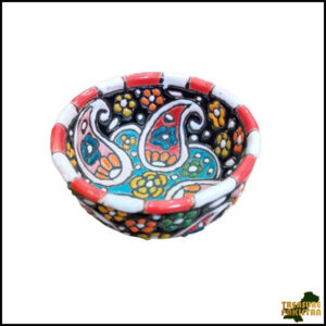 Handcrafted Blue Pottery Bowl with Vibrant Colors – Traditional Floral Design, Perfect for Décor, Serving, or Gift Giving