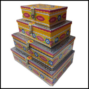Chamakpatti Box Set (4-Pcs) – Handcrafted Traditional Storage with Vibrant Designs