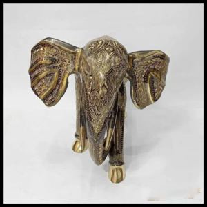 Elegant Handcrafted Brass Elephant Statue – Intricately Detailed Decor Piece (56-Cm)