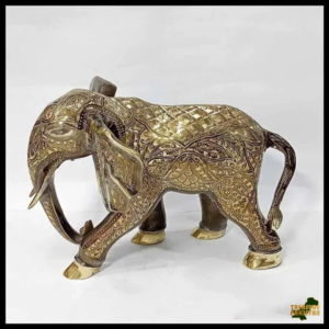 Elegant Handcrafted Brass Elephant Statue – Intricately Detailed Decor Piece (56-Cm)