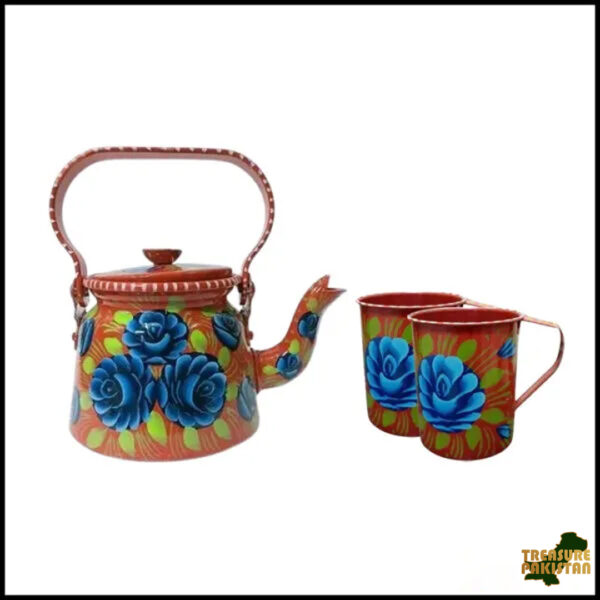 Truck Art Kettle with 2 cups
