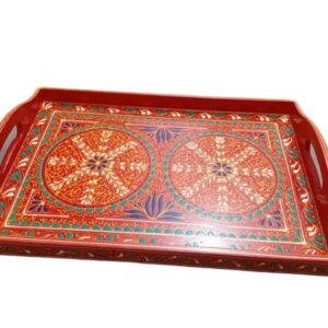 Bundi Work Tray/Pakistani Hand Painted Tray/Homedeccor (Size: L: 45cm, W: 30cm)