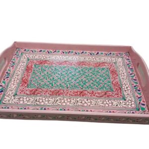 Bundi Work Tray/Pakistani Hand Painted Tray/Homedeccor (Size: L: 45cm, W: 30cm)
