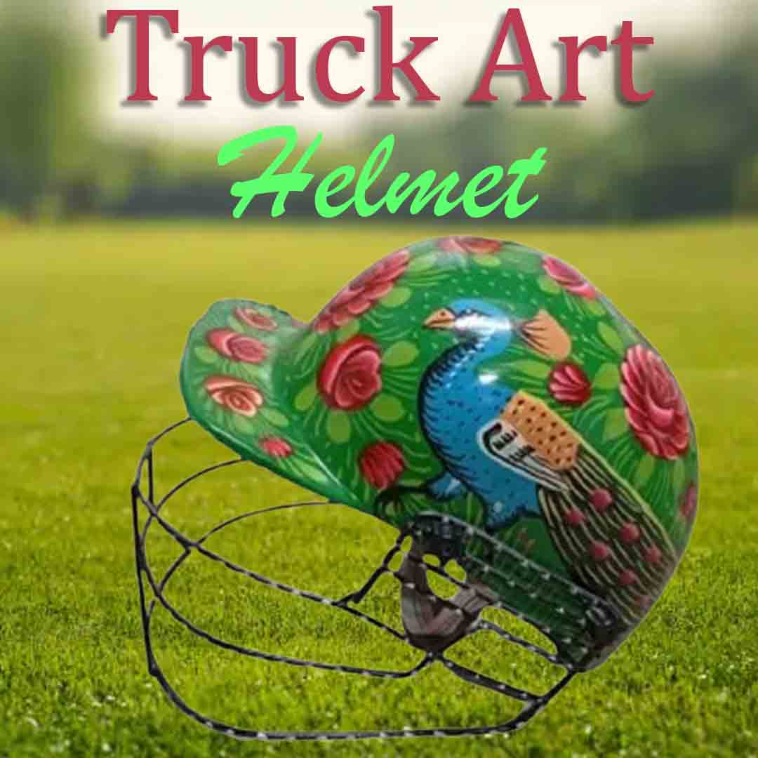 Pakistani Truck Art Cricket Helmet – Hand-Painted Traditional Helmet for Home Decor & Gifts