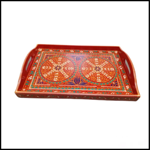 Bundi Work Tray/Pakistani Hand Painted Tray/Homedeccor (Size: L: 45cm, W: 30cm) - Image 10