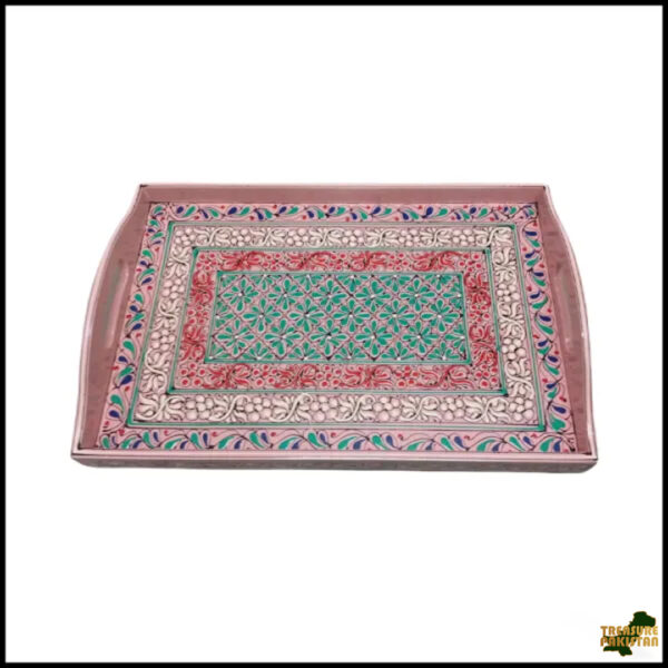 Bundi Work Tray/Pakistani Hand Painted Tray/Homedeccor (Size: L: 45cm, W: 30cm)