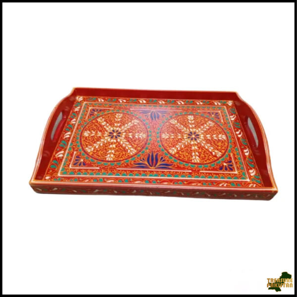 Bundi Work Tray/Pakistani Hand Painted Tray/Homedeccor (Size: L: 45cm, W: 30cm)
