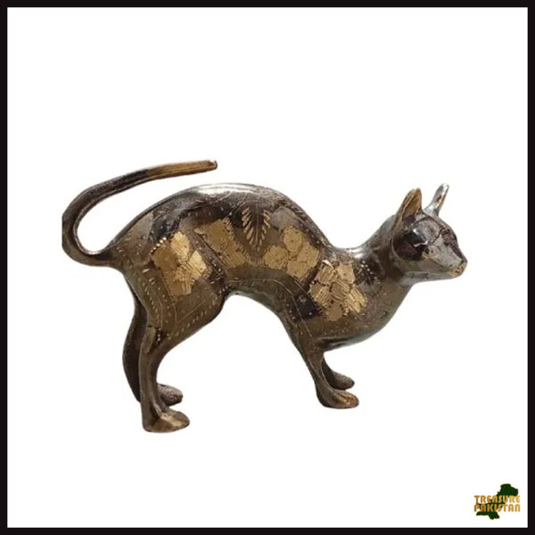 Handmade Brass Cat Jarrah (15 cm)