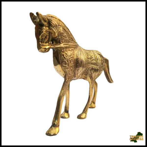 Brass Golden Horse (Size: 15 cm)