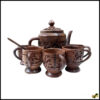 Wooden Tea Kettle with 5 cups