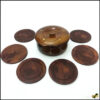 Wooden Tea Coasters 6pcs (13cm)