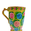 Left angle of blue and pink floral truck art jug – hand-painted Left angle of blue and pink floral truck art jug – hand-painted