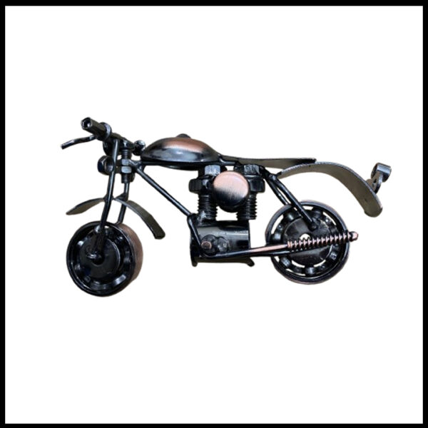 Handcrafted Vintage Metal Motorcycle size : 15cm - Image 2
