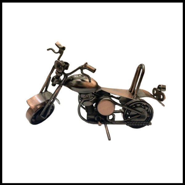 Handcrafted Vintage Metal Motorcycle size : 15cm - Image 2