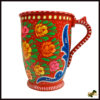 Red Truck Art Mug – Handpainted Floral Design, Side View