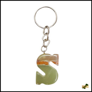 Handcrafted Onyx Marble Alphabetic Keychain