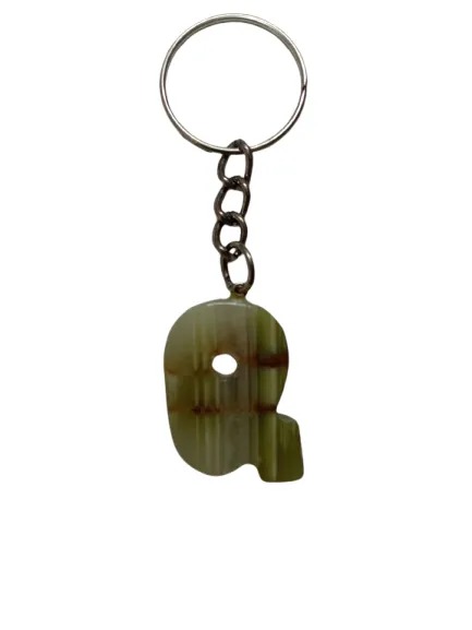 Handcrafted Onyx Marble Alphabetic Keychain - Image 3