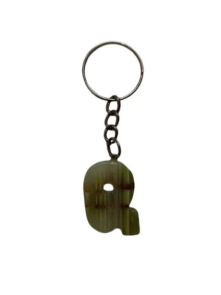 Handcrafted Onyx Marble Alphabetic Keychain - Image 5