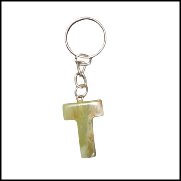 Handcrafted Onyx Marble Alphabetic Keychain - Image 2