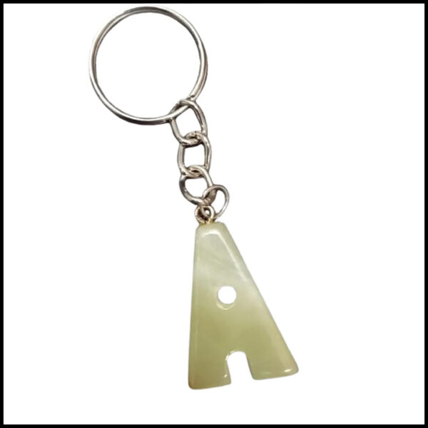 Handcrafted Onyx Marble Alphabetic Keychain - Image 2