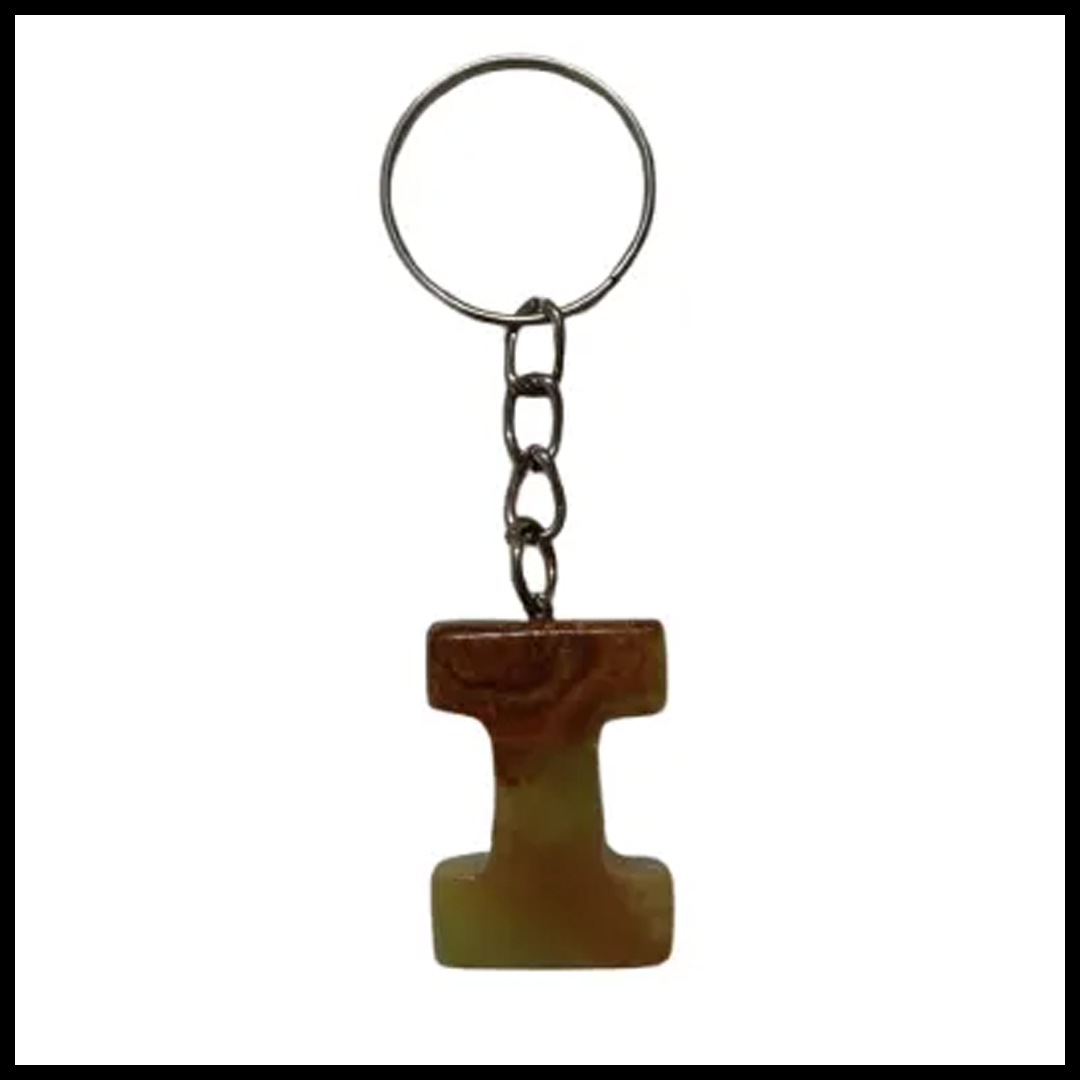 Handcrafted Onyx Marble Alphabetic Keychain - Image 2