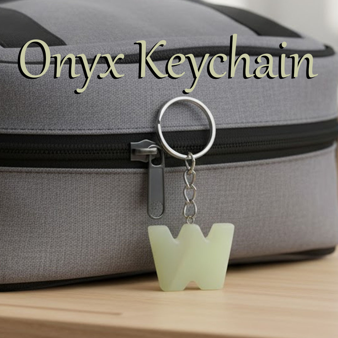 Handcrafted Onyx Marble Alphabetic Keychain