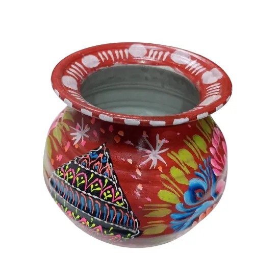 Truck Art Mutki – Hand-Painted Decorative Pot (16.5cm) | Traditional Pakistani Art for Home Décor & Gifts - Image 4