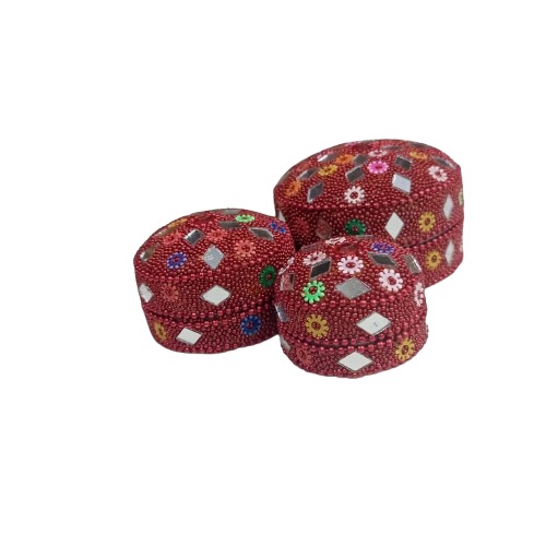 Handcrafted Decorative Bajri Box – Set of 3 - Image 18