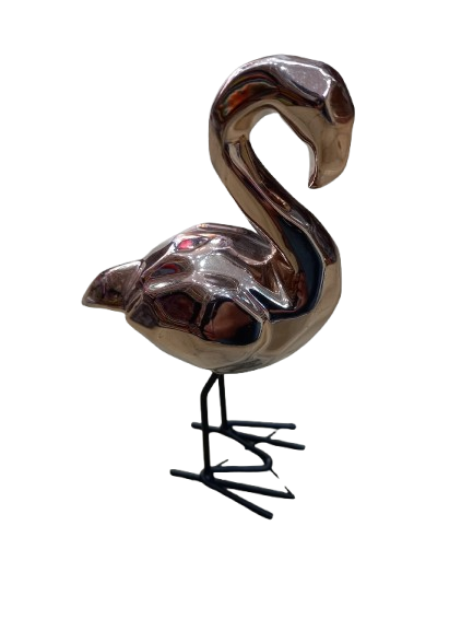 Elegant Golden Flamingo Metal Sculpture – Modern Home Décor Accent - Image 4