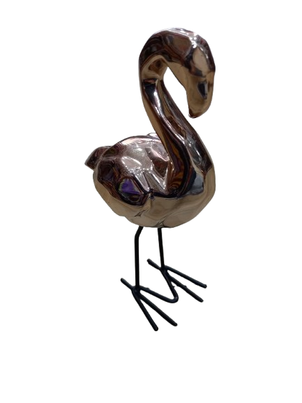 Elegant Golden Flamingo Metal Sculpture – Modern Home Décor Accent - Image 5