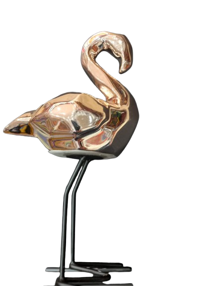 Elegant Golden Flamingo Metal Sculpture – Modern Home Décor Accent - Image 14