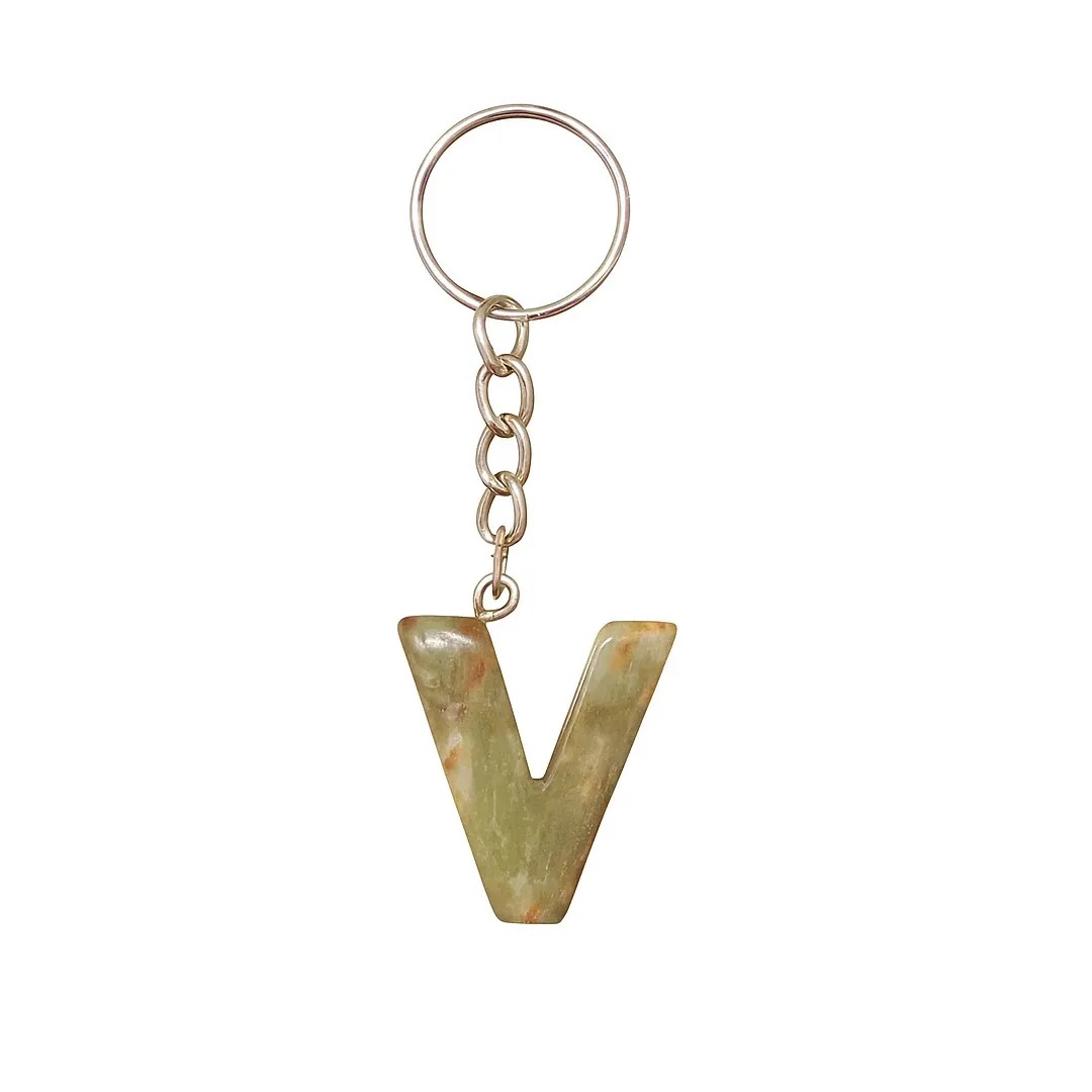 Handcrafted Onyx Marble Alphabetic Keychain - Image 4