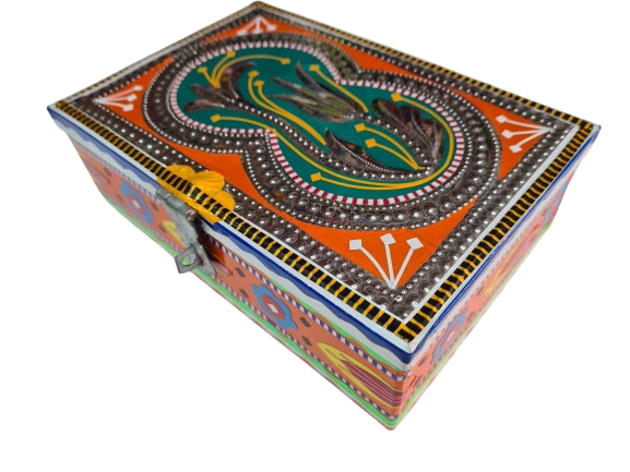 Chamakpatti Box: Real Truck Art Design for Storage and Decoration (W-20, H-14 cm) - Image 8