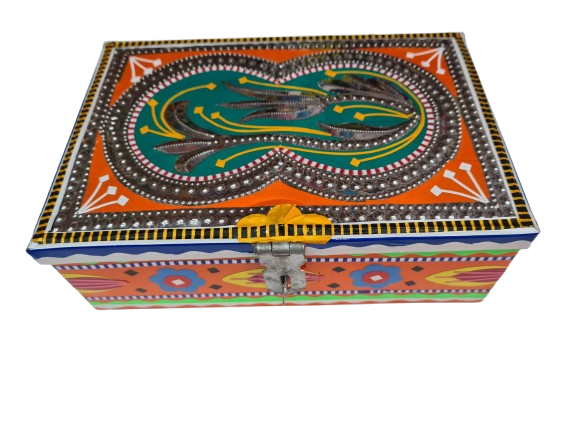 Chamakpatti Box: Real Truck Art Design for Storage and Decoration (W-20, H-14 cm) - Image 4