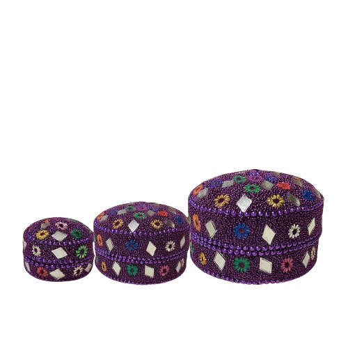 Handcrafted Decorative Bajri Box – Set of 3 - Image 3