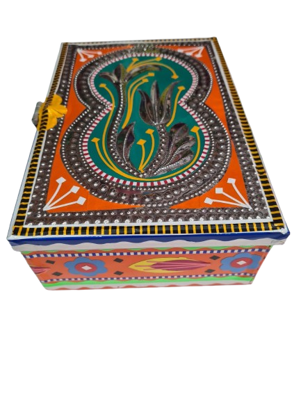 Chamakpatti Box: Real Truck Art Design for Storage and Decoration (W-20, H-14 cm) - Image 5