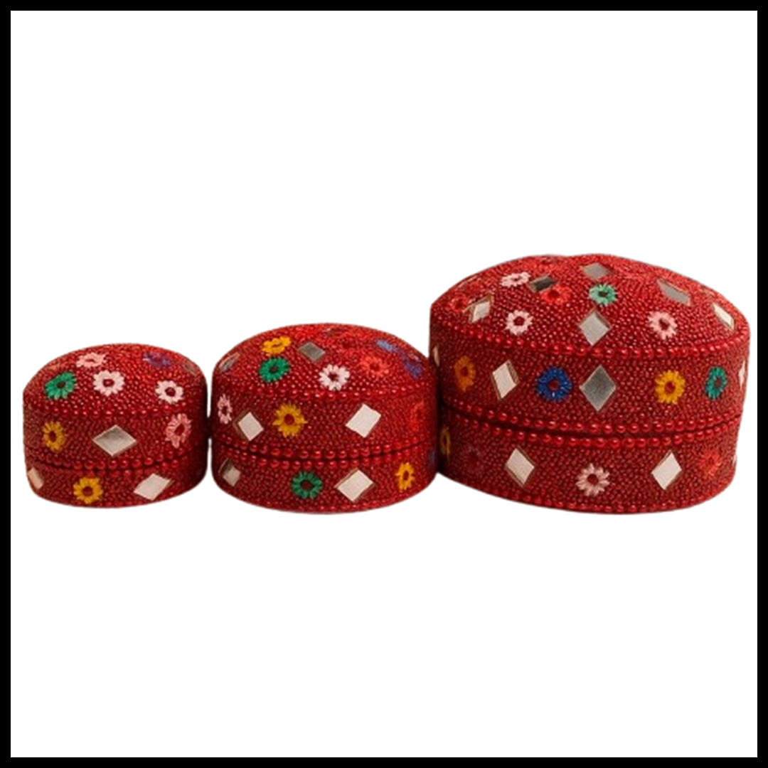 Handcrafted Decorative Bajri Box – Set of 3 - Image 2