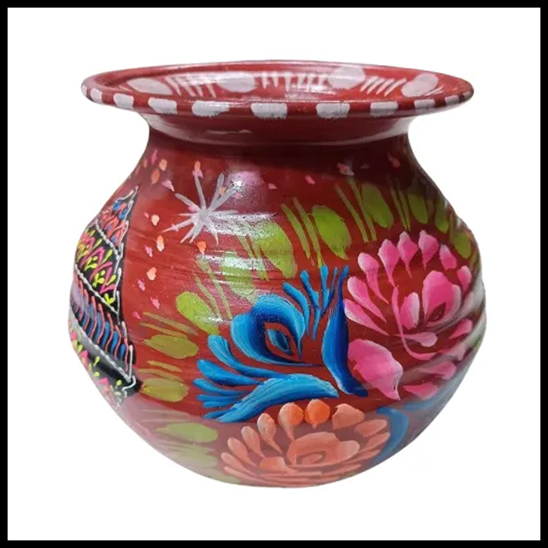 Truck Art Mutki – Hand-Painted Decorative Pot (16.5cm) | Traditional Pakistani Art for Home Décor & Gifts - Image 2