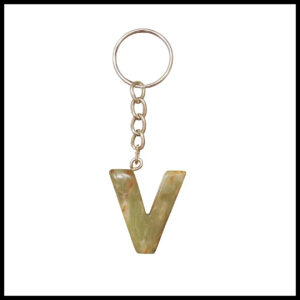 Handcrafted Onyx Marble Alphabetic Keychain